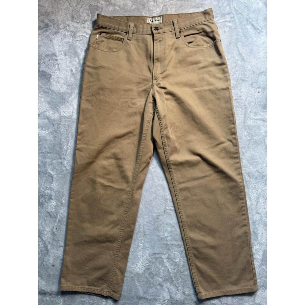 L.L. Bean Pants Men’s 34x29 Khaki Tan Straight Leg Relaxed Fit Cotton